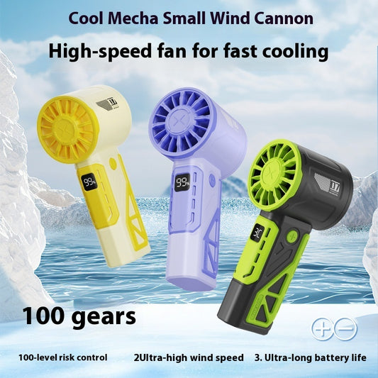 100-speed Handheld High-speed Fan Mecha Outdoor Portable Fan